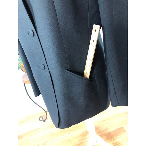 Le Suit Women Jacket Size 12 Pockets Lapel Notch Collar 3 Buttons Closure Blue - Picture 5 of 10